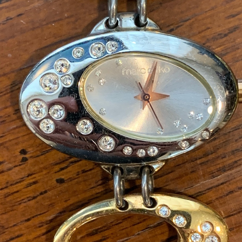 Marc Ecko Oval Case and Bracelet Rhinestone Watch